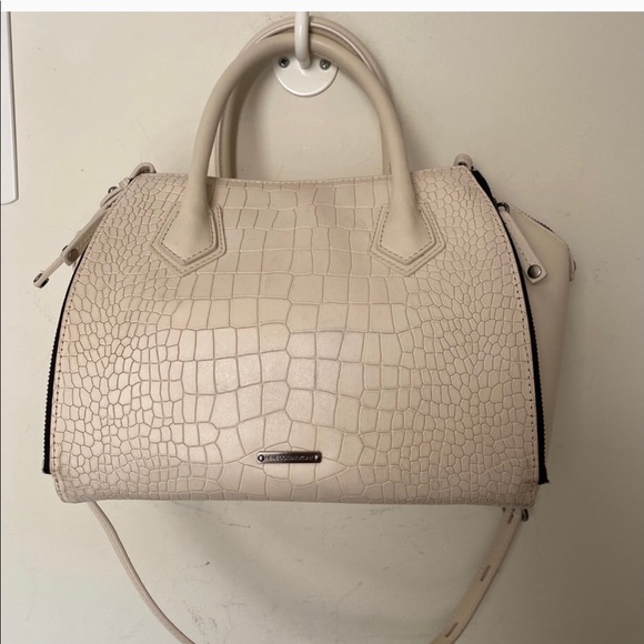 Rebecca Minkoff Perry cream faux croc Satchel - Picture 2 of 10